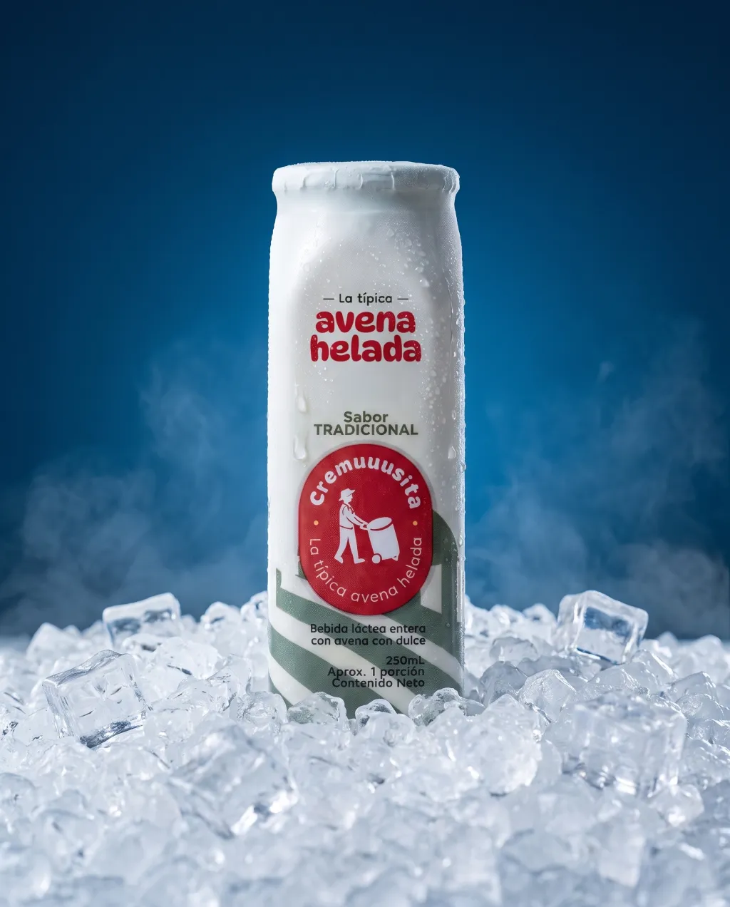 Botella de Avena Cremuuusita sobre hielo